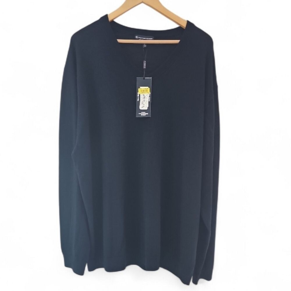 Hart Schaffner Marx Merino Wool Sweater Men’s 3XT Navy V Neck NWT Big Tall